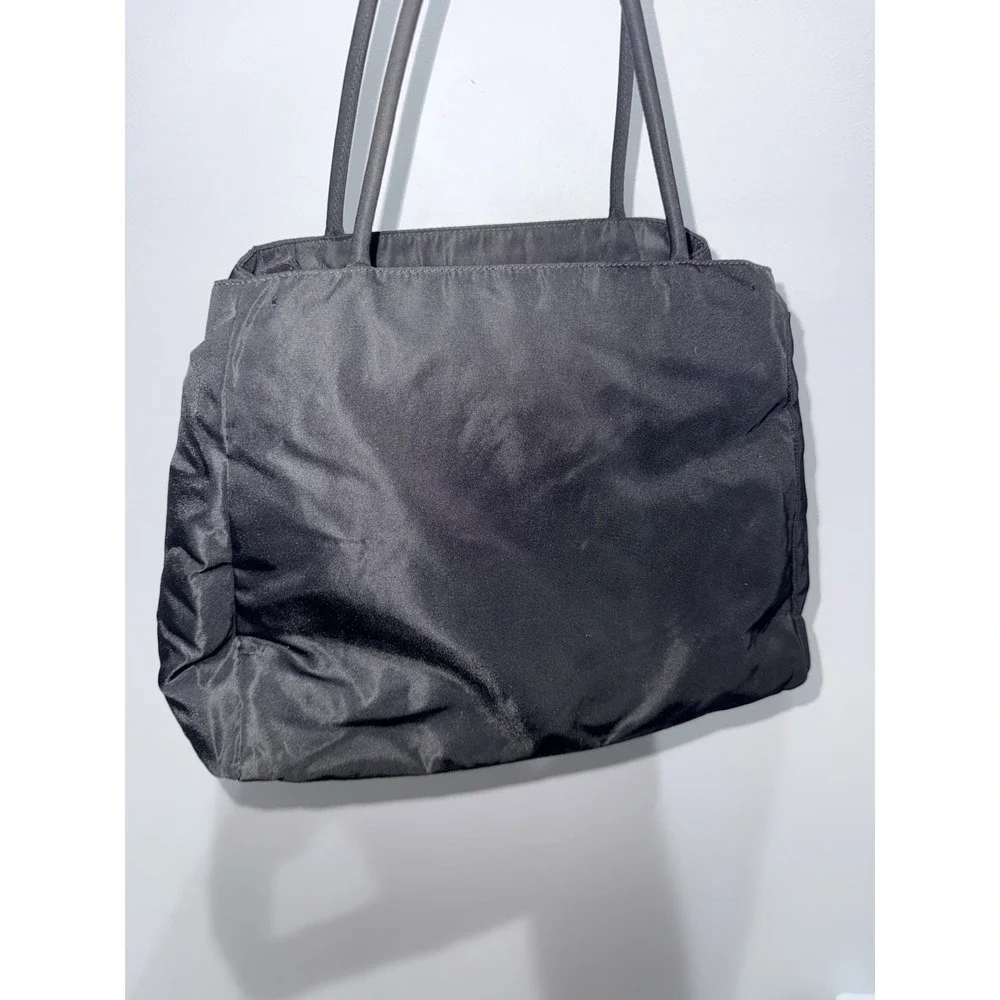 PRADA Tote Bag Black Nylon Unisex Y2K Vintage S - Picture 5 of 16